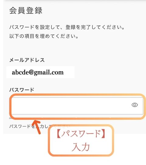 公式HPから会員に新規登録の手順3